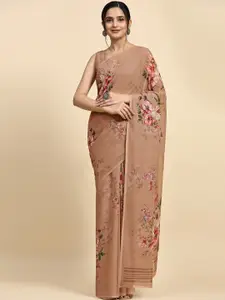 RACHNA Floral Printed Satin Saree