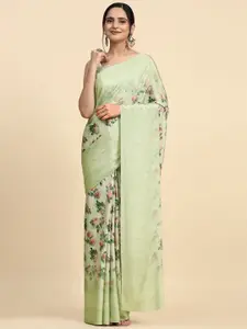 RACHNA Floral Printed Satin Mangalagiri Saree