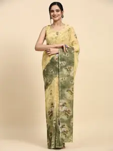 RACHNA Floral Printed Satin Saree