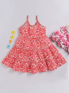 Toonyport Infant Girls Floral Printed Cotton Fit & Flare Dress