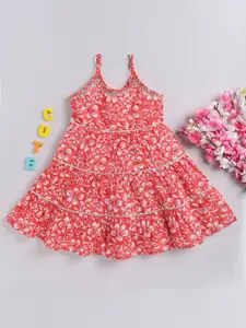 Toonyport Infant Girls Floral Printed Cotton Fit & Flare Dress