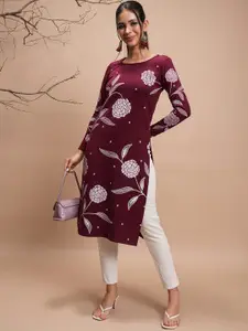 Vishudh Winter Floral Printed Kurta