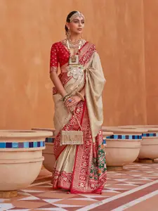 elora Ethnic Motifs Woven Design Silk Blend Patola Saree