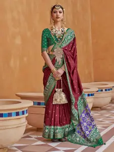 elora Ethnic Motifs Woven Design Zari Patola Saree