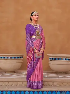 elora Ethnic Motifs Woven Design Silk Blend Patola Saree