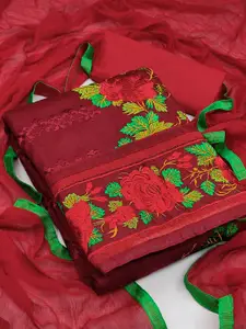 MANVAA Floral Embroidered Unstitched Dress Material