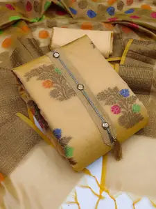 MANVAA Floral Woven Design Unstitched Dress Material