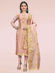 MANVAA Embroidered Gotta Patti Chanderi Cotton Unstitched Dress Material