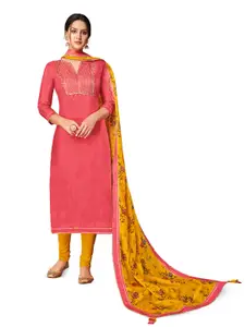 MANVAA Ethnic Motifs Embellished Gotta Patti Unstitched Dress Material