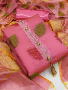 MANVAA Floral Embroidered Unstitched Dress Material