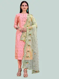 MANVAA Ethnic Motifs Embroidered Unstitched Dress Material
