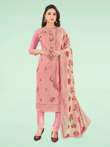 MANVAA Floral Embroidered Unstitched Dress Material