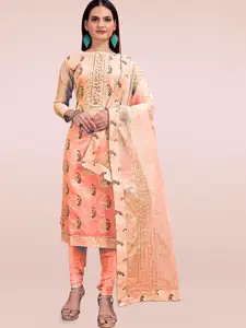 MANVAA Floral Printed Beads and Stones Unstitched Dress Material