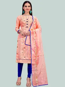 MANVAA Ethnic Motifs Embroidered Unstitched Dress Material