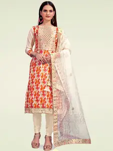 MANVAA Paisley Printed Gotta Patti Unstitched Dress Material