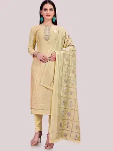 MANVAA Woven Design Unstitched Banarasi Jacquard Dress Material