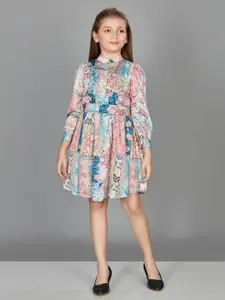 Peppermint Girls Ethnic Motifs Printed Fit and Flare Dress