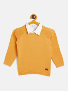 JWAAQ Infant Boys Long Sleeves Spread Collar Pure Cotton Pullover