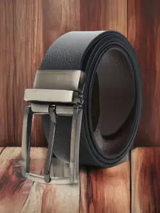 CRUSSET Textured Leather Reversible Formal Belt