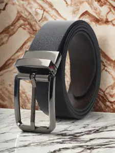 CRUSSET Men Textured Reversible Leather Formal Belt