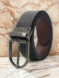 CRUSSET Men Leather Textured Reversible Formal Belt