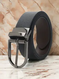 CRUSSET Men Textured Leather Reversible Belt