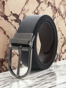 CRUSSET Men Textured Leather Reversible Formal Belt