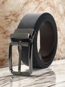 CRUSSET Men Textured Reversible Leather Formal Belt