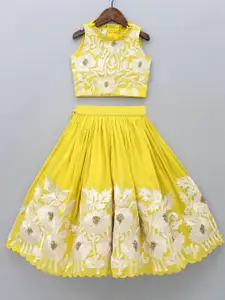 BAESD Girls Floral Embroidered Thread Work Ready to Wear Lehenga Choli