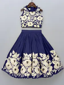 BAESD Girls Floral Embroidered Thread Work Ready to Wear Lehenga Choli