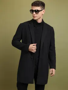 HIGHLANDER Notched Lapel Collar Cotton Overcoat