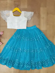 BAESD Girls Embellished Sequinned Ready to Wear Lehenga Choli