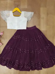 BAESD Girls Embellished Sequinned Ready to Wear Lehenga Choli