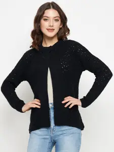 CREATIVE LINE Self Design Long Sleeves Woollen Cardigan Sweater