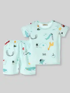INCLUD Boys Conversational Printed Tshirt with Shorts