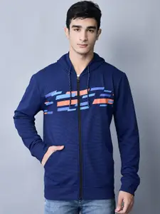 Shiv Naresh Geometric Printed Hooded Lightweight Sporty Jacket