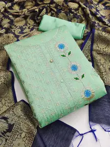 MANVAA Floral Embroidered Unstitched Dress Material