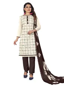 MANVAA Checked Unstitched Dress Material