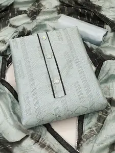 MANVAA Geometric Woven Design Gotta Patti Unstitched Dress Material