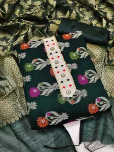 MANVAA Ethnic Motifs Woven Designed Banarasi Jacquard Unstitched Dress Material