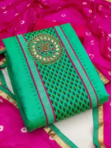 MANVAA Printed Embellished Unstitched Dress Material