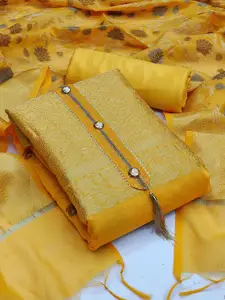 MANVAA Ethnic Motifs Woven Design Zari Unstitched Dress Material