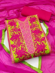 MANVAA Floral Embroidered Unstitched Dress Material