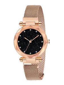 Krelin Women Copper-Toned Dial & Gold Toned Wrap Around Straps Analogue Automatic Watch CHN-Watch-GLD-B