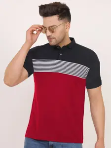 Leotude Colourblocked Polo Collar T-shirt