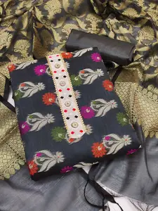 MANVAA Woven Design Zari Unstitched Dress Material