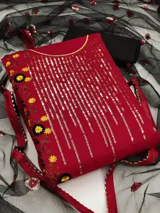 MANVAA Embellished Unstitched Dress Material