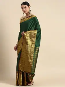 DWINI Ethnic Motifs Woven Design Zari Silk Cotton Banarasi Saree