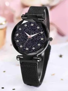 Krelin Women Copper-Toned Dial & Black Wrap Around Straps Analogue Automatic Watch CHN-Watch-BLK-A