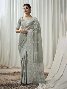 Stylefables Ethnic Motifs Woven Design Pure Linen Saree
